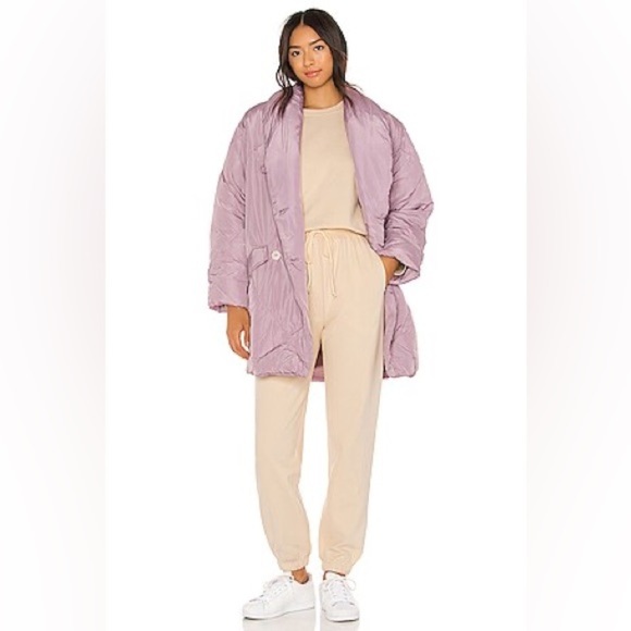 Free People Ella Puffer Jacket in Wisteria Dawn Lavender Purple Oversized Coat S - Picture 1 of 16